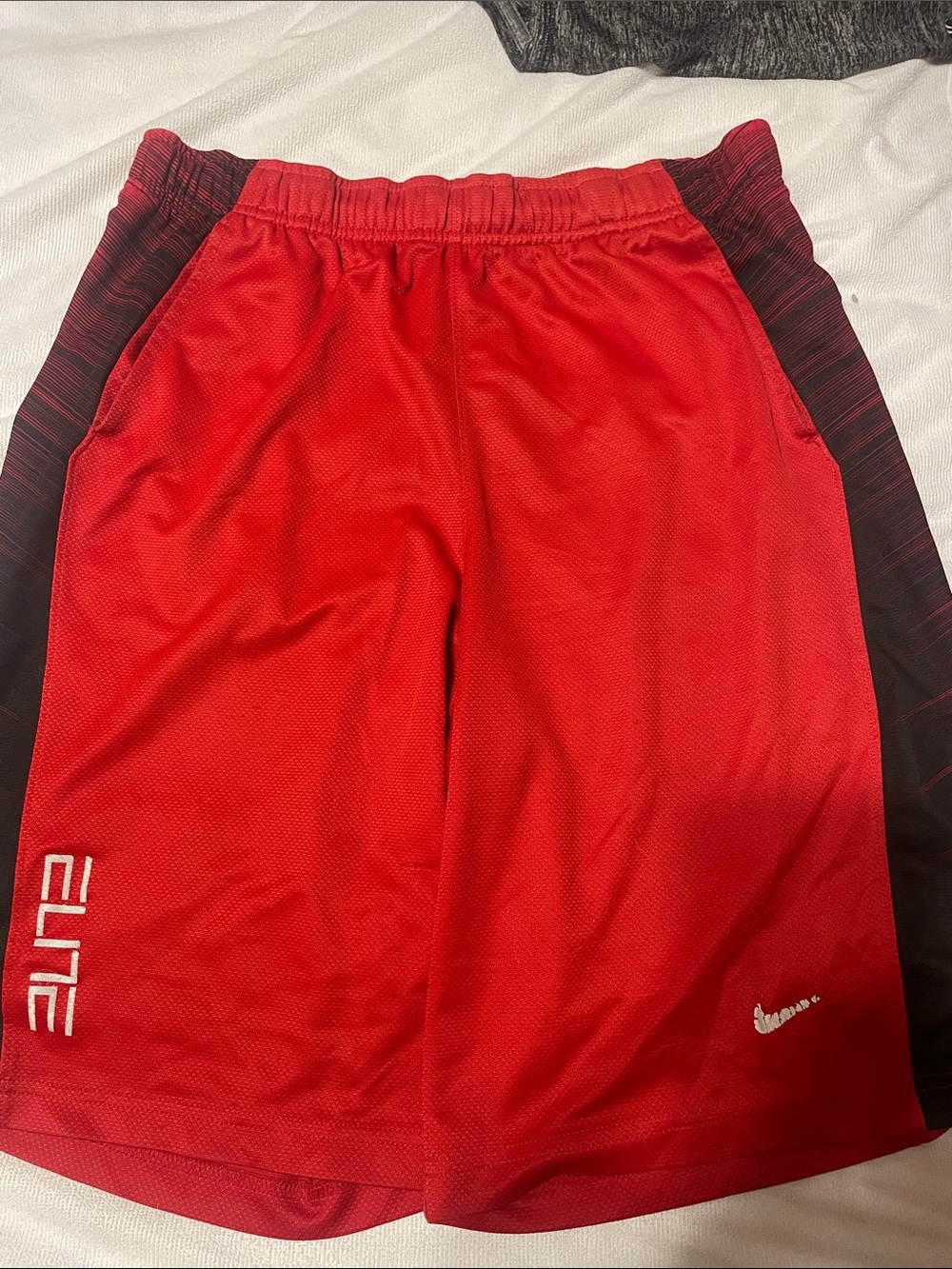 Nike Red Boys' Athletic Mesh Shorts with Black Side Panels